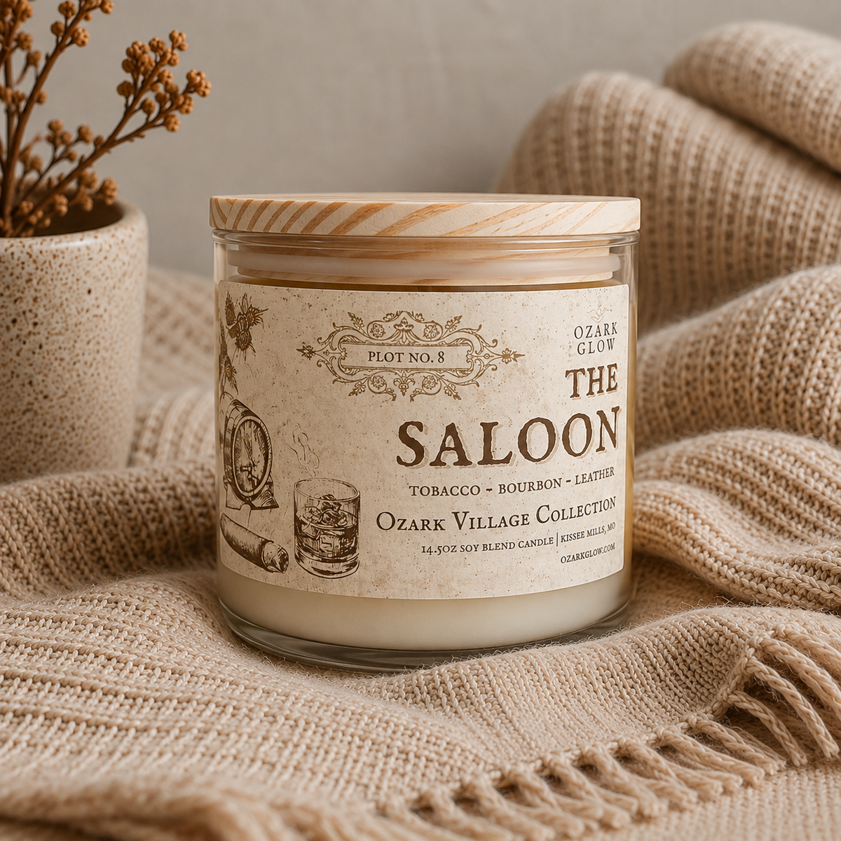 Plot #8 The Saloon | Ozark Village Collection 3-Wick Candle